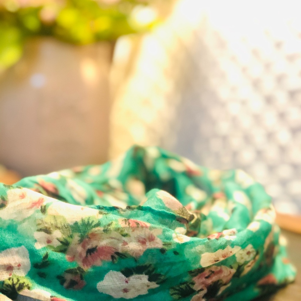 Bright floral infinity scarf